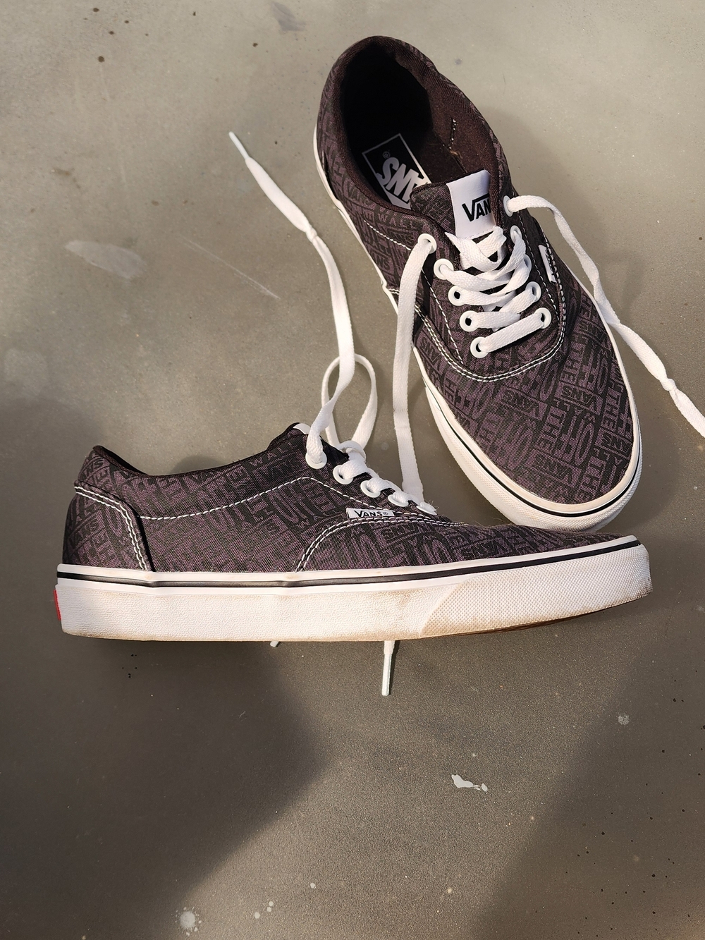 Vans Men’s Low-Top Sneakers in Dark Gray with White Accents